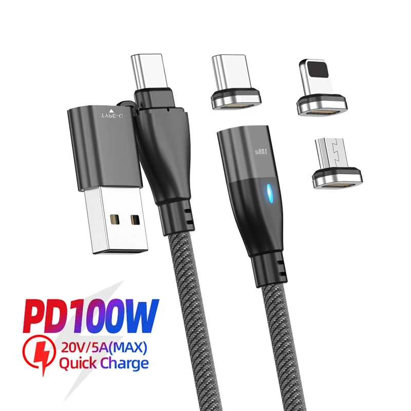 Cable magnético Micro USB tipo C de 100W, cargador PD de teléfono de carga rápida 5A para iPhone 14, 13, Samsung, Xiaomi, OPPO, Macbook - imagen 2