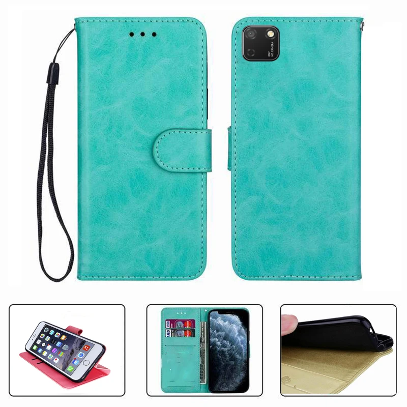 Para Huawei Y5p DRA-LX9 5,45 "2020 Funda tipo billetera de cuero con tapa de alta calidad Funda protectora para teléfono