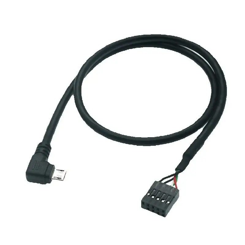 Placa base de ordenador PC 9P a Micro USB a DuPont 2,54mm 5 pines DuPont USB a Micro USB Cable de datos papel de aluminio + Cable de malla tejida