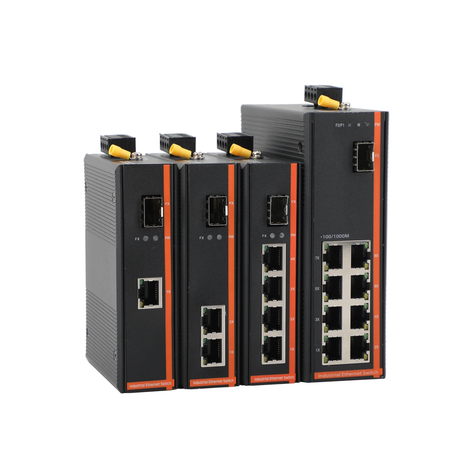 1 Uds. Transceptor Industrial Gigabit SFP 1 SFP a 1/2/4/8 RJ45 10/100/1000M interruptor de fibra óptica red Industrial - imagen 3