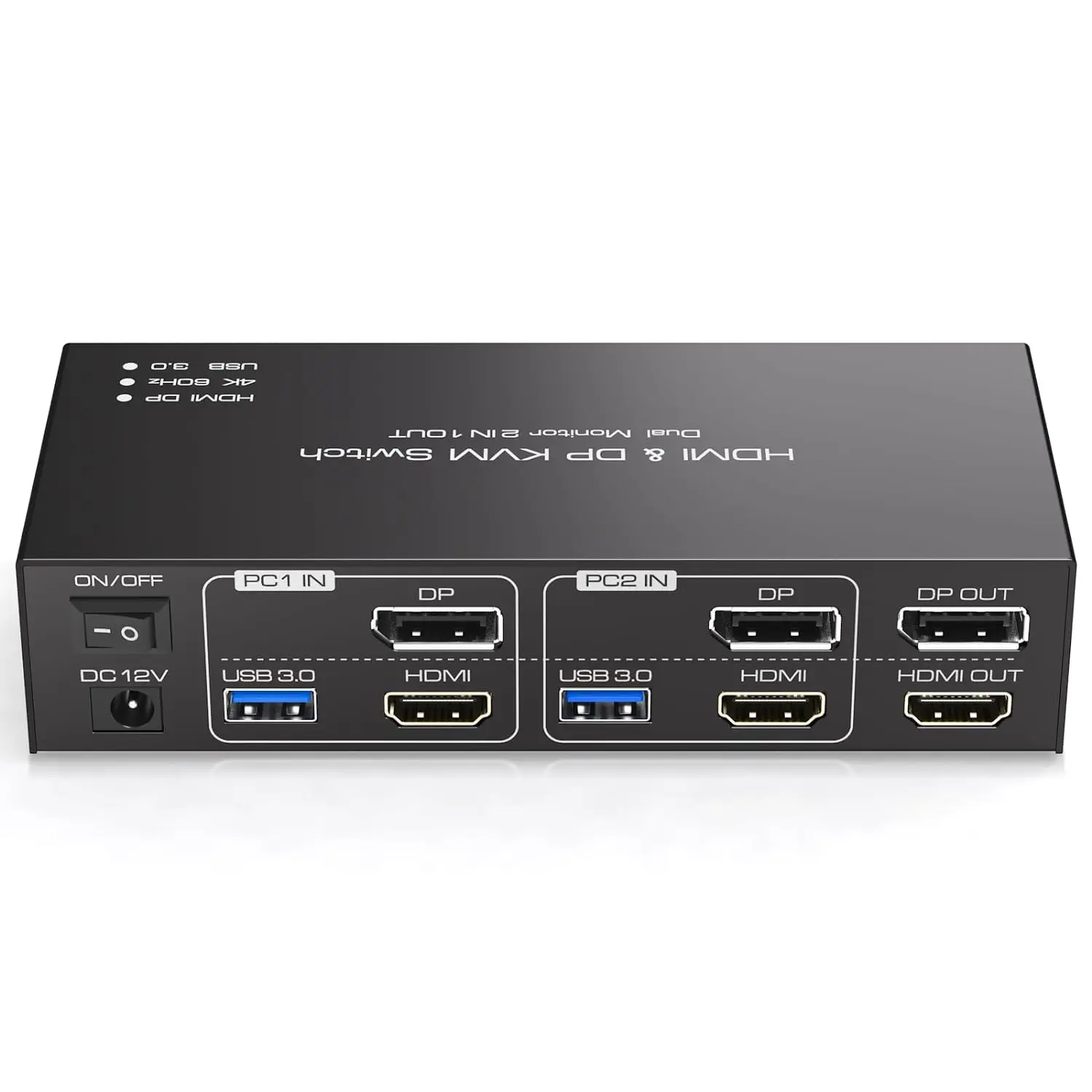 Conmutador KVM de pantalla Dual HDMI + Displayport 2 en 2 salidas 4K 60Hz 2x2 entradas mixtas HDMI DP KVM USB 3,0 conmutador Share teclado ratón