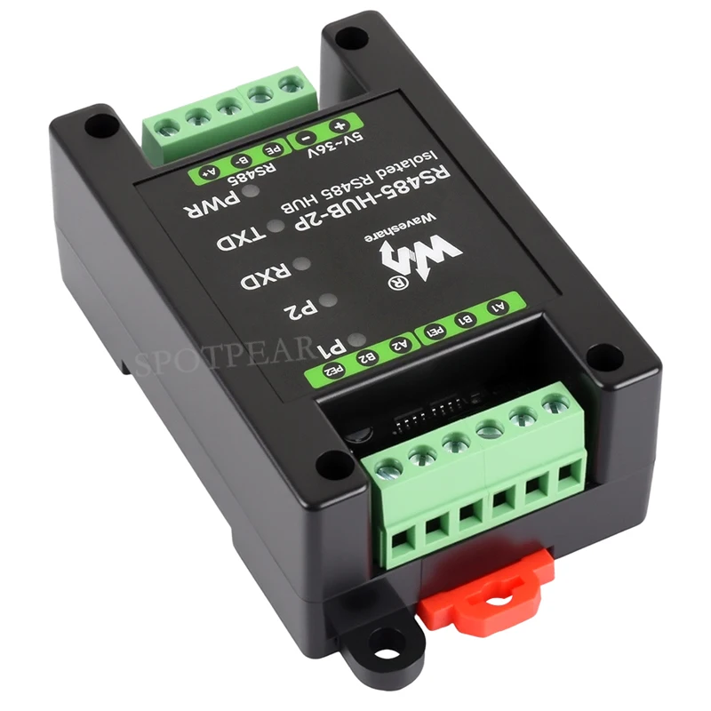 Repetidor de concentrador RS485 de 2 vías aislado de grado industrial Un RS485 A Dos RS485 RS485-HUB-2P - imagen 3
