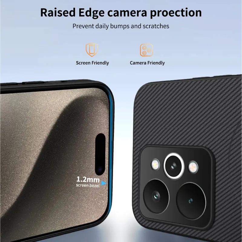 Funda para Realme 15 Pro 5G, funda trasera de silicona de cuero a rayas de fibra de lujo para funda magnética MagSafe para Realme15 14 Pro Plus - imagen 3