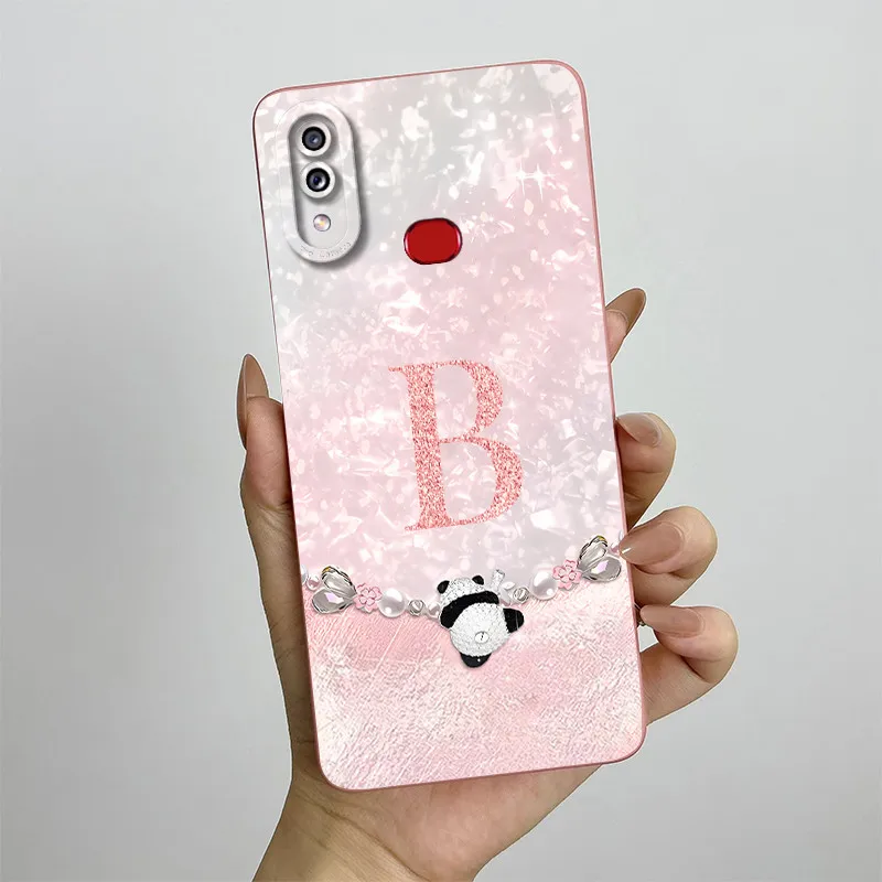 Funda de teléfono para Samsung Galaxy A10s SM-A107F, bonita funda de silicona líquida con letras de Panda para Samsung A10s A 10 S A10 2019, bolsa - imagen 2