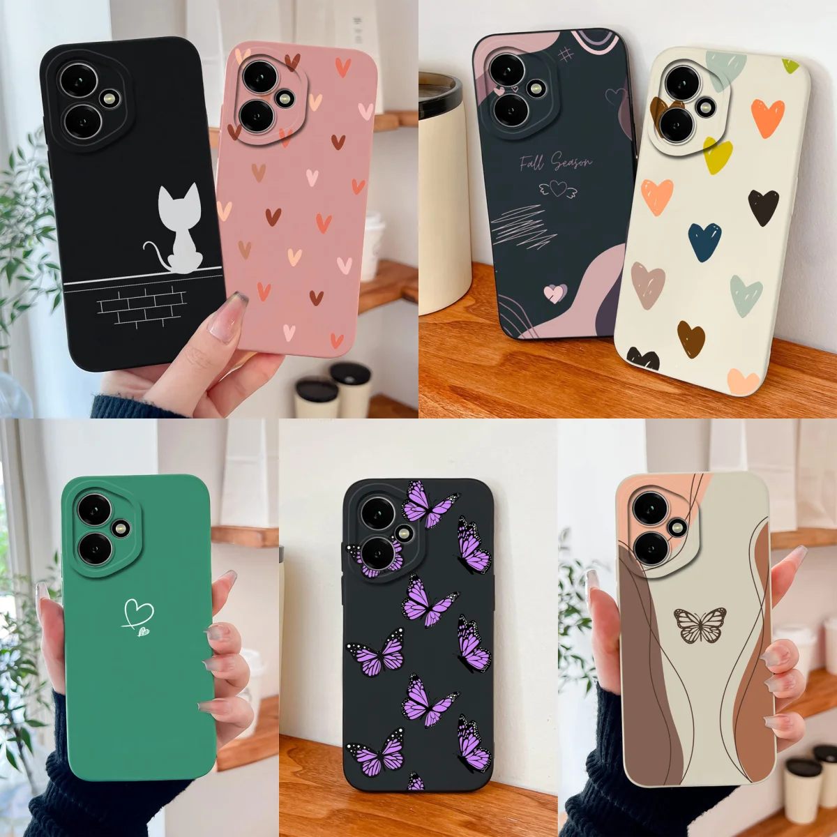 Funda para Honor 400 Pro, Funda trasera suave anticaída de silicona líquida con corazones coloridos para cámara Honor400 5G Global Funda