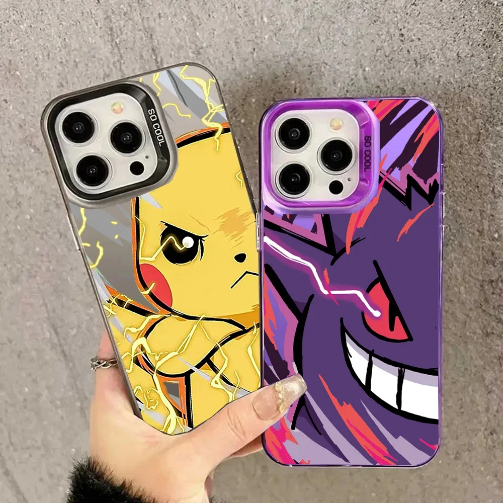Funda para Samsung Galaxy S25 S24 S23 S22 S21 S20 Plus Ultra S24 FE Note 20 S25 Edge 5G funda púrpura Gengar chapado Anime Pokemon - imagen 2
