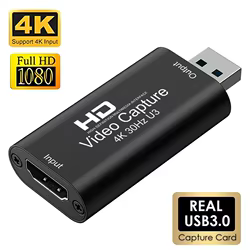 Tarjeta de captura de vídeo 4K de Metal, USB 3,0, compatible con HDMI, grabador de vídeo para videocámara, grabación de vídeo, transmisión en vivo, PS4, DVD de juegos