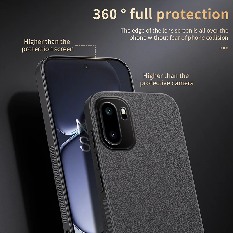 Funda de cuero mate para Oneplus ACE 6 6T, funda protectora trasera de marco suave magnético para coche, funda de silicona para One Plus 15R 1 + 15R - imagen 3