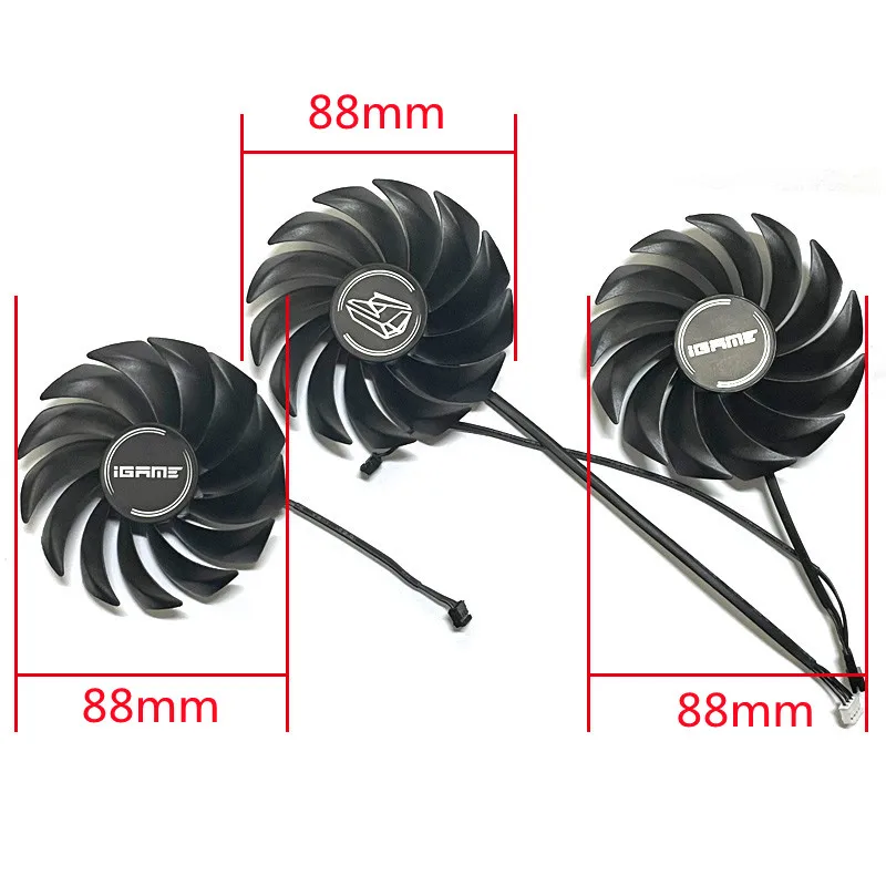 Ventilador de refrigeración para Igame RTX 3060, 3070 Ti 3080 Vulcan, 3 piezas, 90mm, PVA080E12R, RTX 3090, RTX 3060, RTX 3070, RTX 3080, RTX 3090 - imagen 2