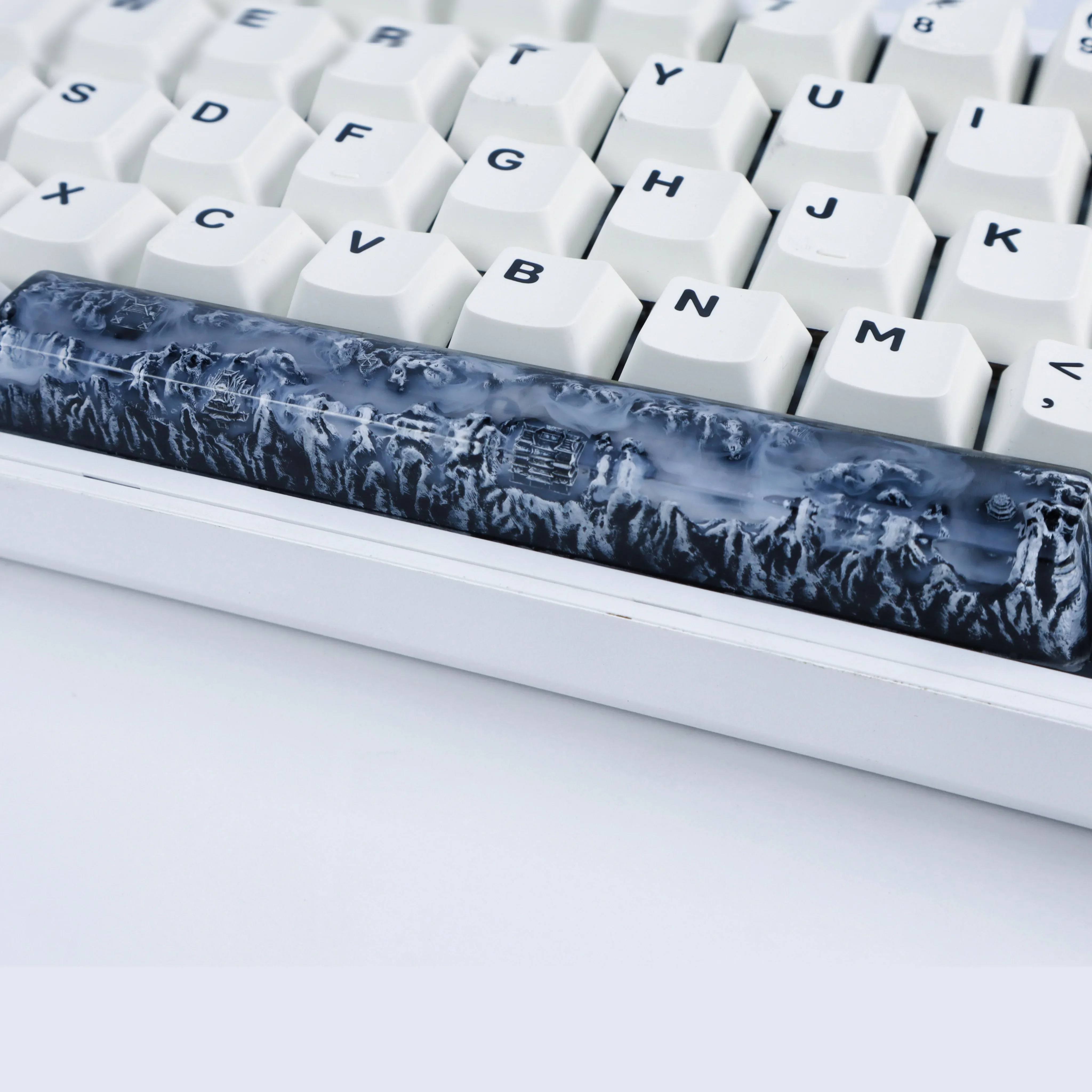 Teclas de teclado mecánico 6.25U, teclas de barra espacial de tinta de paisaje hechas a mano personalizadas, teclas de goteo de resina artesanal, regalo de cumpleaños - imagen 5