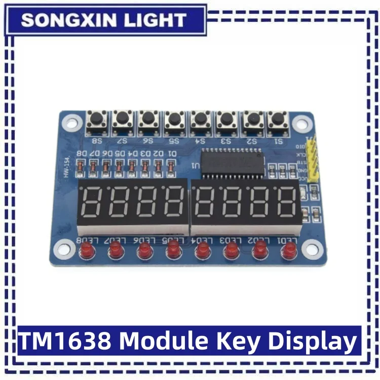 SAMIROB nuevo módulo TM1638 pantalla de llave para AVR Arduino nuevo tubo LED Digital de 8 bits de 8 bits - imagen 4