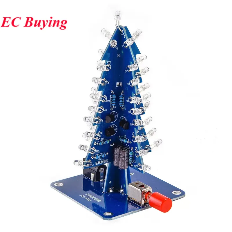 DIY 3D árbol de Navidad práctica de soldadura colorido LED intermitente RGB ciencia electrónica Kit de ensamblaje DIY árboles de Navidad - imagen 4
