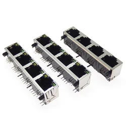 Módulo conector RJ45 hembra 8P8C 1x4 con LED para PCB