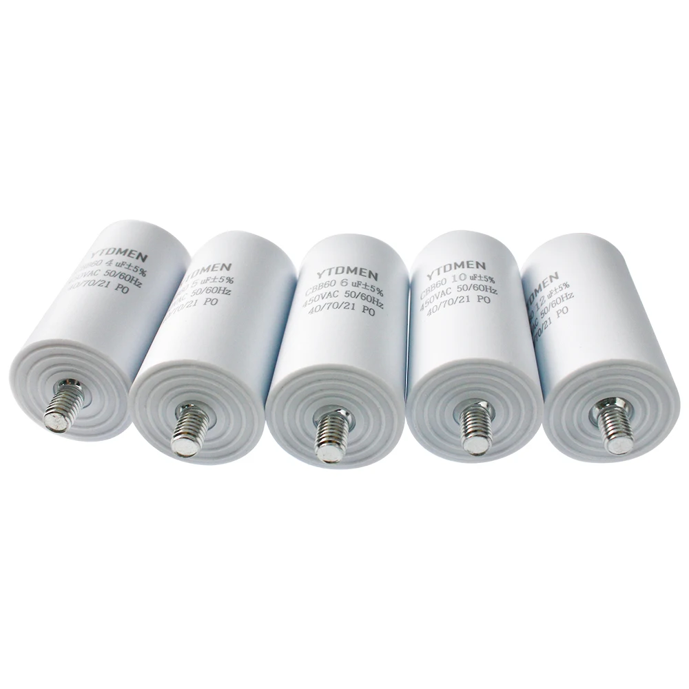 Condensador CBB60 4-60μF 450V AC Condensador de funcionamiento de motor con tornillo para aire acondicionado/refrigerador/bomba de agua 50/60Hz - imagen 4