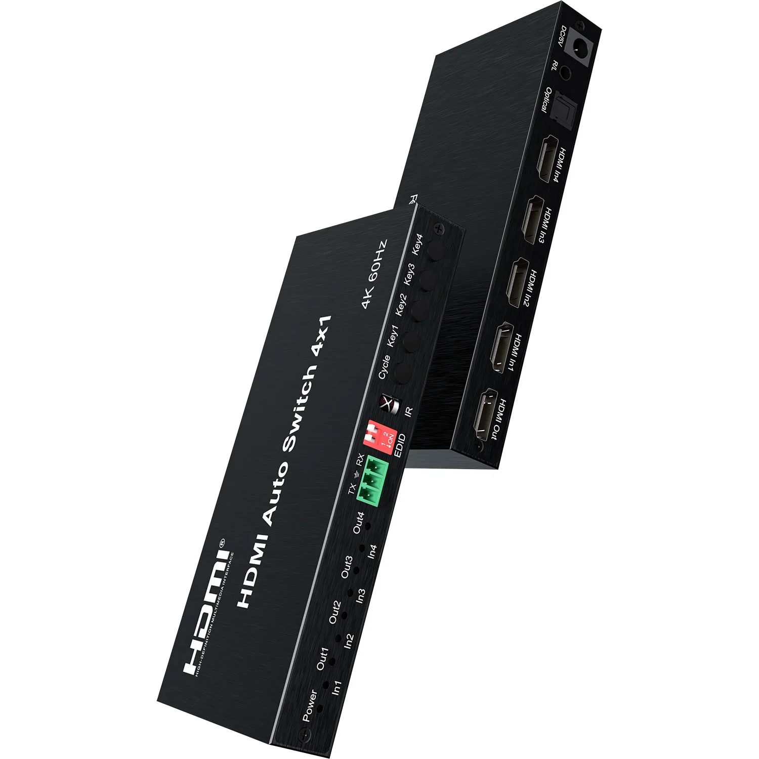 Conmutador automático 3D HDR HDMI 4x1 4K 60Hz EDID HDMI, pantalla de ciclo de salida 4 en 1 para reproductor multimedia de DVD, PS4, TV Box, PC a Monitor de TV - imagen 5