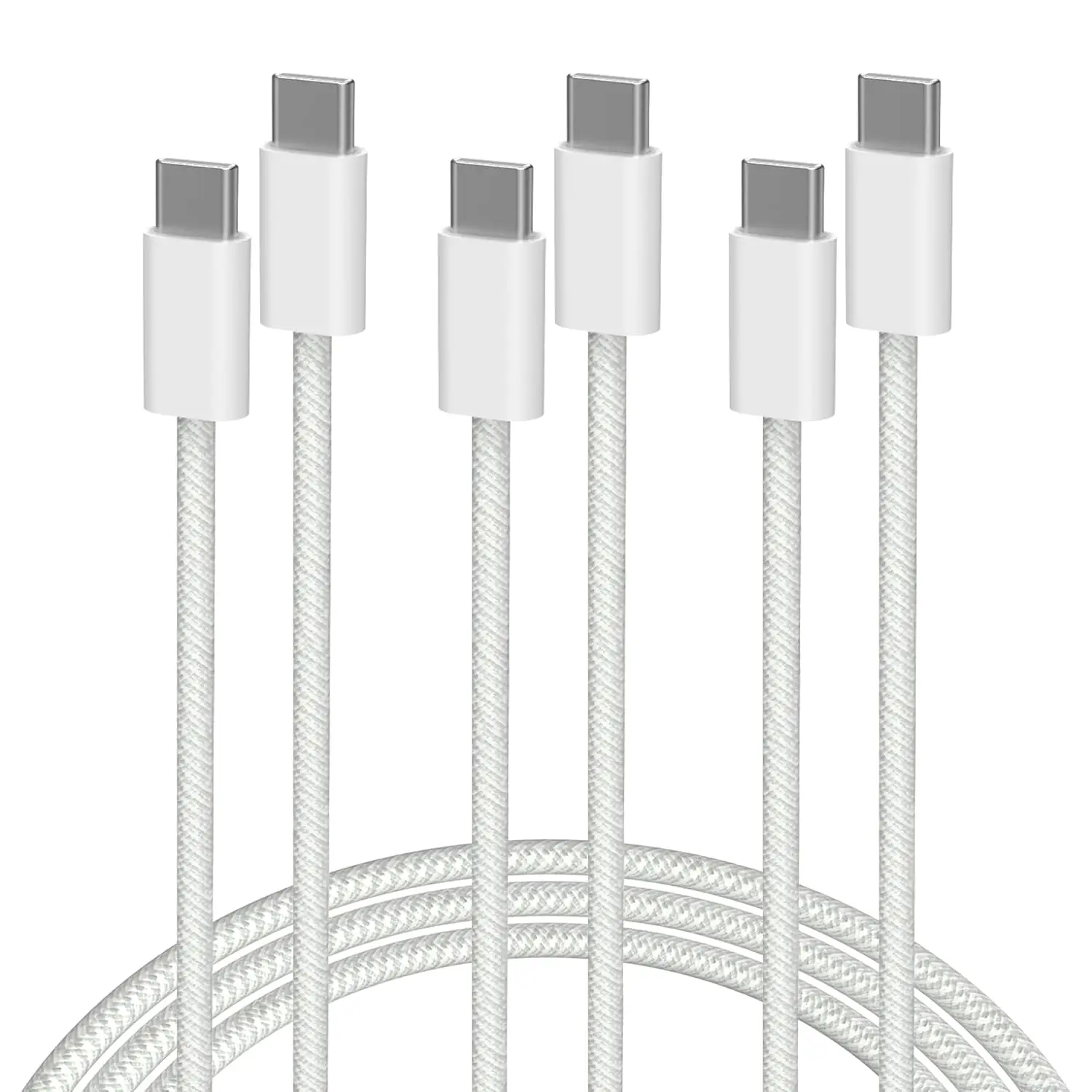 Paquete de 3 cables USB C a USB C de 60 W, cable tipo C a tipo C, cable de carga rápida para iPhone 17 16 15 Pro Plus Pro Max Air, para Galaxy