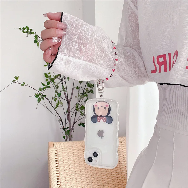 Disney-cordón de silicona para teléfono móvil, pulsera redonda anticaída creativa, funda trasera de Minnie y Mickey, correa de regalo - imagen 5