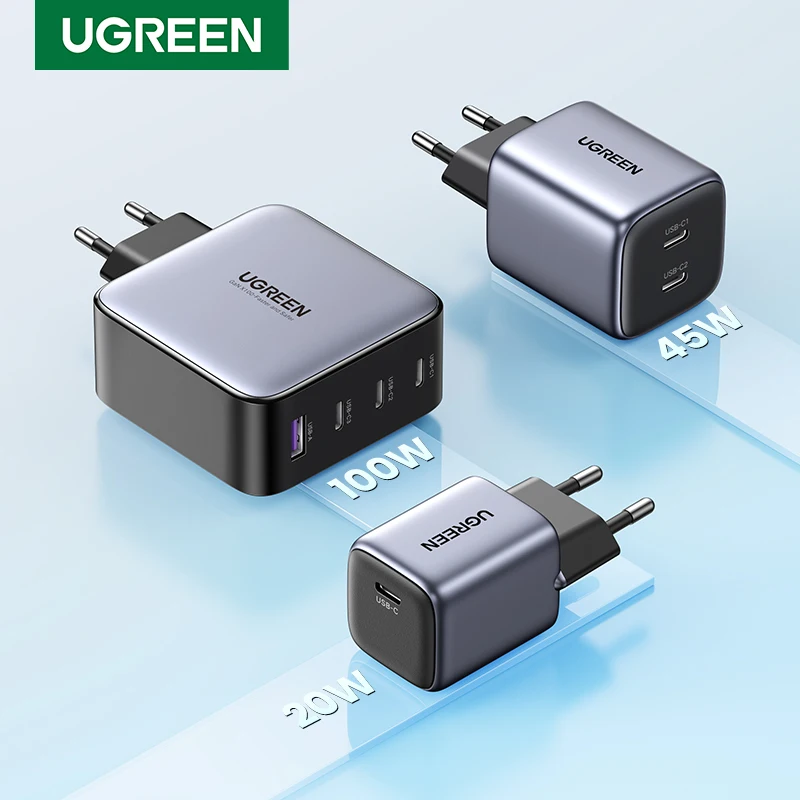 UGREEN-cargador rápido para teléfono, tableta, Macbook, GaN100W, 65W, 45W, 30W, 20W - imagen 2