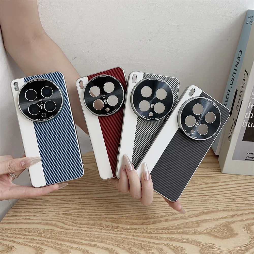 Para VIVO X200 Ultra funda de lujo PU de fibra de carbono funda protectora trasera para VIVO X200 Pro Mini X200Ultra carcasa de cubierta completa - imagen 2