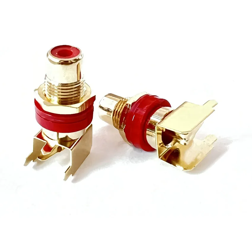 Conector hembra para Audio y vídeo, conector AV RCA de un solo orificio, PCB, niquelado, chapado en oro - imagen 4