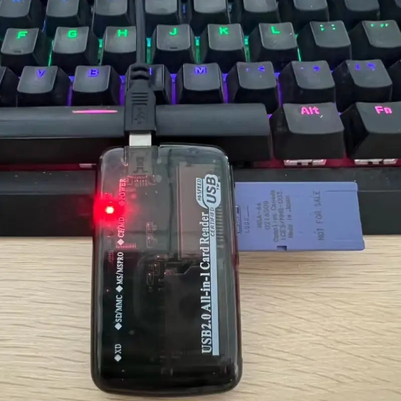 Lector de tarjetas USB 2,0 Dongle CF MS TF M2 XD SD grabador de tarjetas de memoria 480Mbps vista adaptador de transferencia de datos Plug Play lector transparente - imagen 4