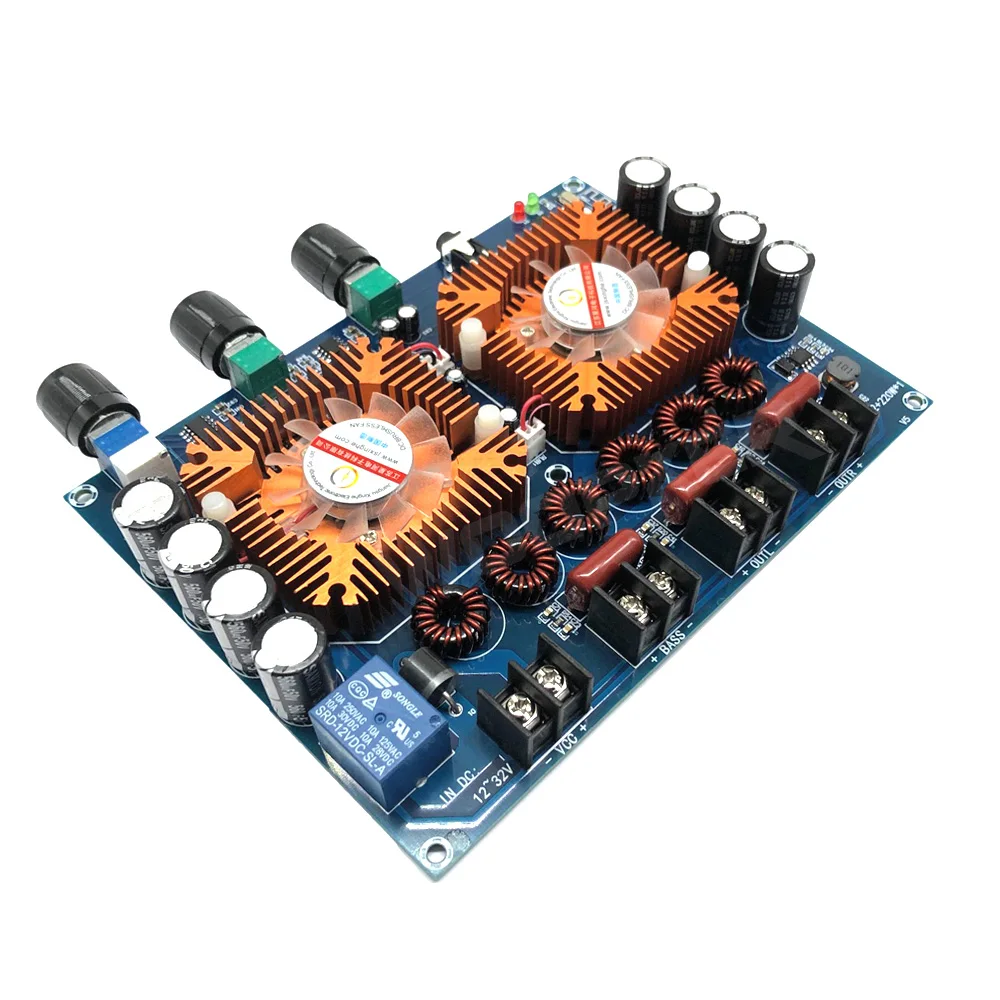 Woopker-placa amplificadora de potencia de Audio con Bluetooth 5,0, amplificador estéreo de Subwoofer de 160 canales, TDA7498E, 220W * 2 + 2,1 W, 12 ~ 32V - imagen 5