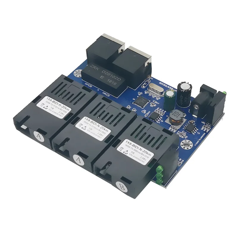 Convertidor de Medios Ethernet por Fibra 20 km - 2 RJ45, 3 SC, 10/100M - imagen 5