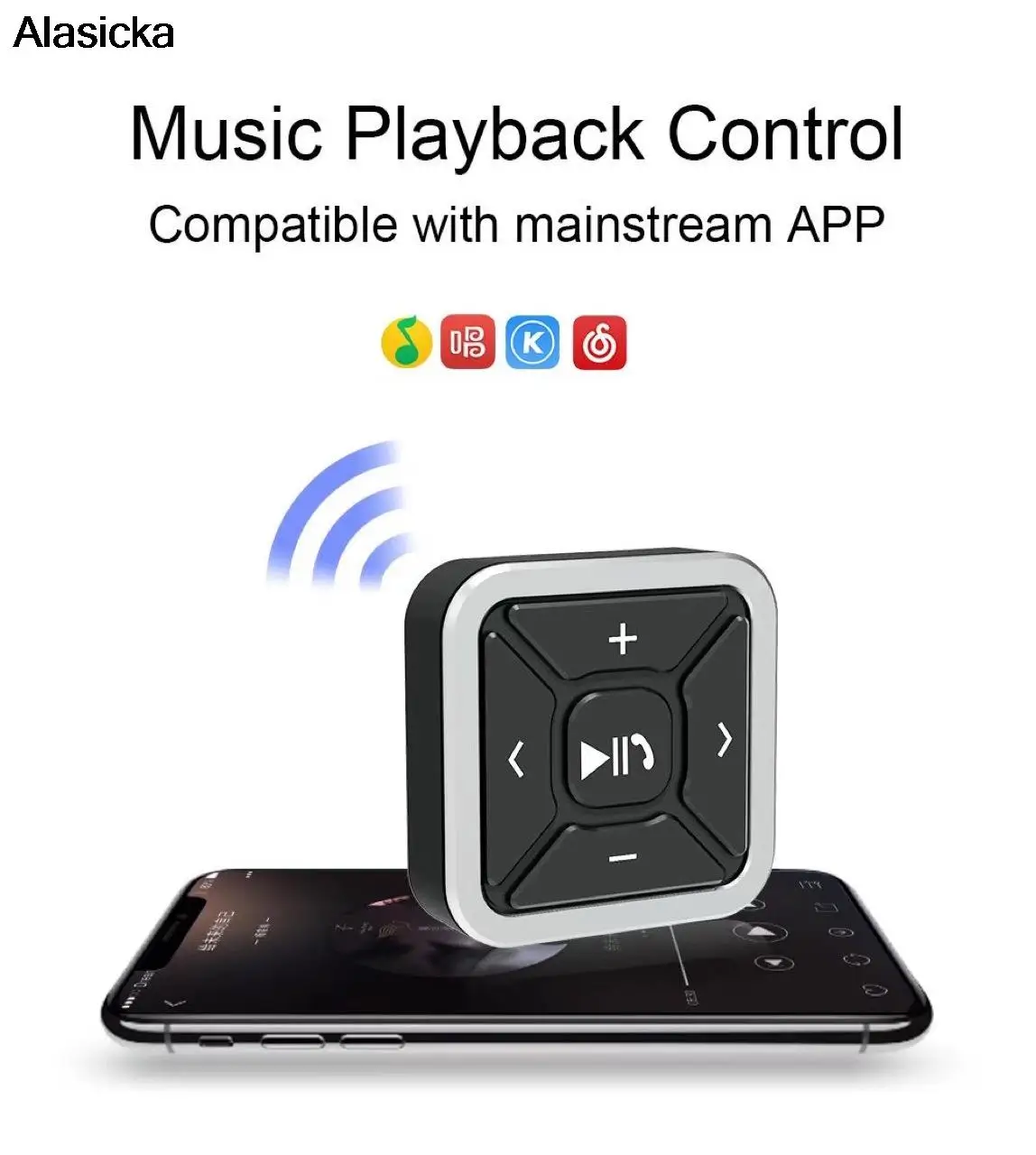 IOS Android teléfono móvil inalámbrico Bluetooth botón multimedia Control remoto coche motocicleta volante MP3 botón de reproducción de música - imagen 3