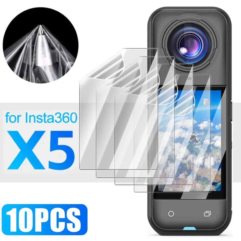 Película de hidrogel para Insta 360 Insta360 X5, protectores de pantalla suaves para Insta360X5 HD, películas protectoras antiarañazos, no de vidrio, 1-10 Uds.