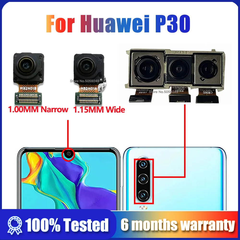 Cable flexible para cámara frontal y trasera para Huawei P30, ELE-L29, ELE-L09, módulo de cámara, piezas de teléfono de repuesto