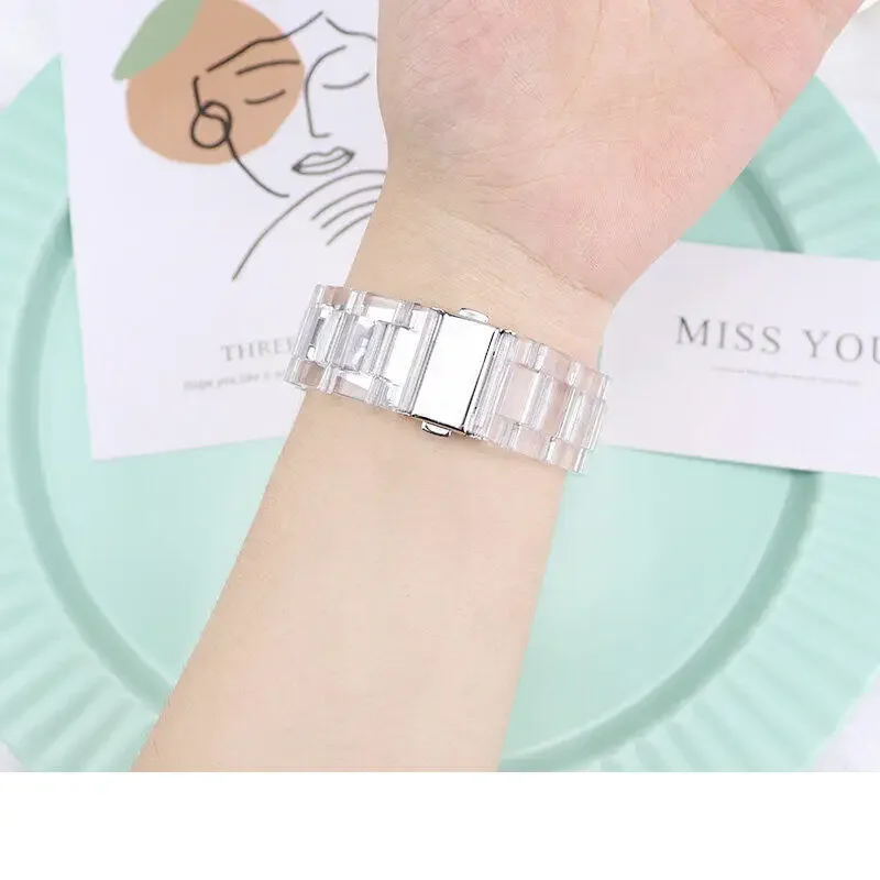 Correa de resina transparente de 22mm para reloj Realme 5, pulsera para reloj Realme S2/S S Pro/2 2 Pro/3 3 Pro, correa de repuesto - imagen 3