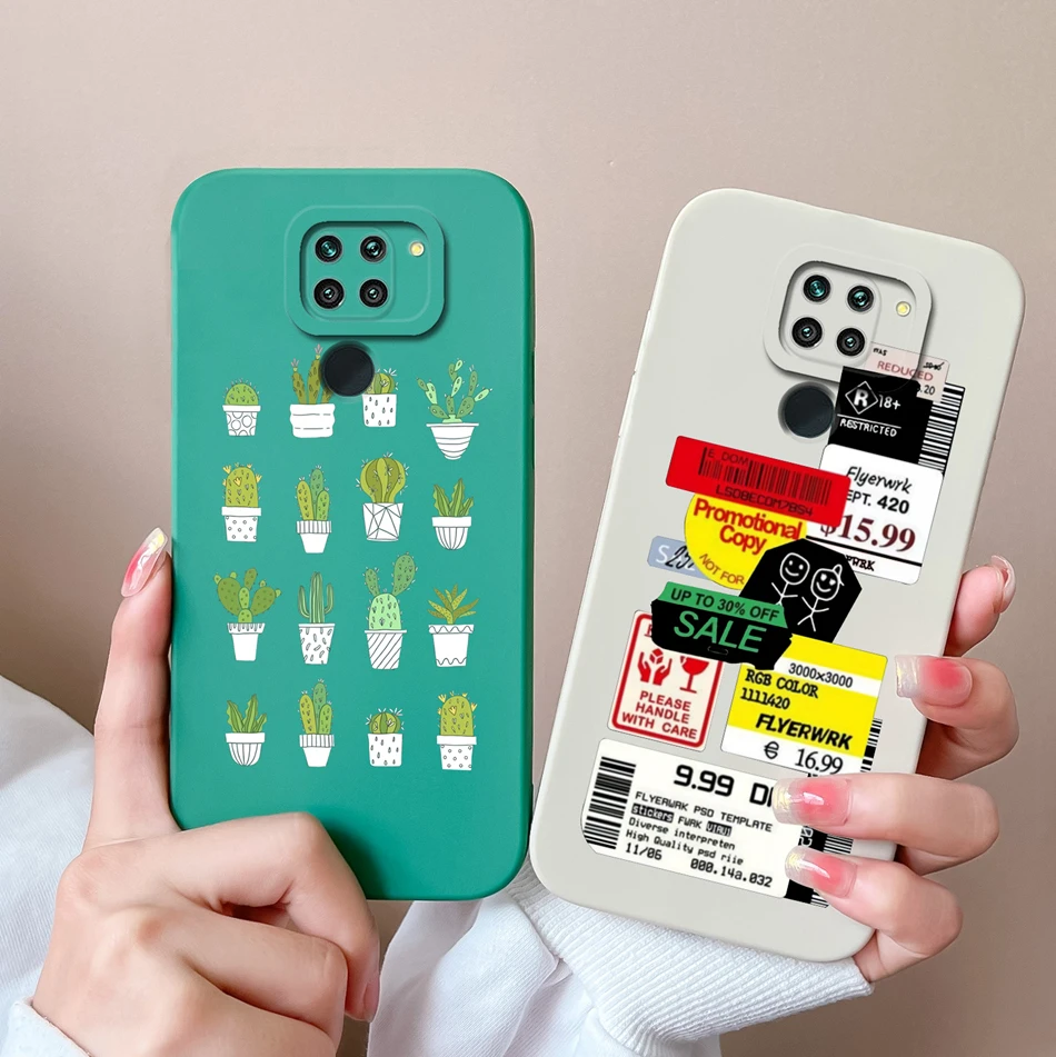 Funda de silicona líquida con dibujos animados para Xiaomi Redmi Note 9 Pro, cubierta completa anticaída, funda trasera - imagen 2