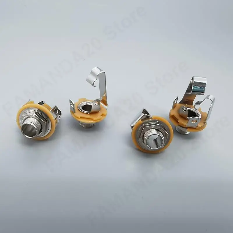 5 uds 1/4 "6,35mm Mono estéreo 2 3 pines poste hembra montaje en Panel conector de toma de corriente 6,5 cable de Audio enchufe adaptador de soldadura M20