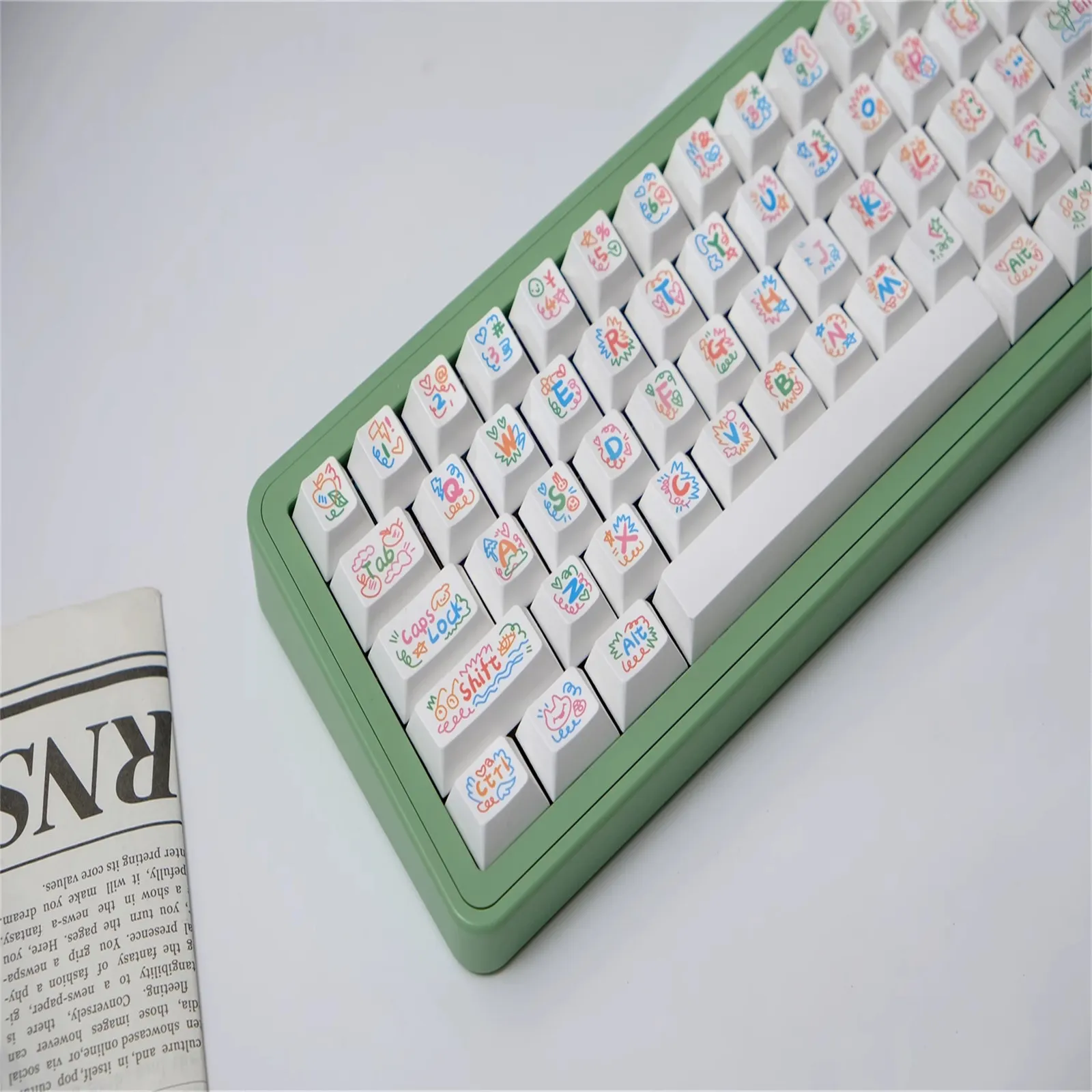 Juego de teclas GMK Graffiti, 133 teclas, Material PBT, perfil Cherry, DYE-SUB, teclas personalizadas para teclado mecánico MX Switch