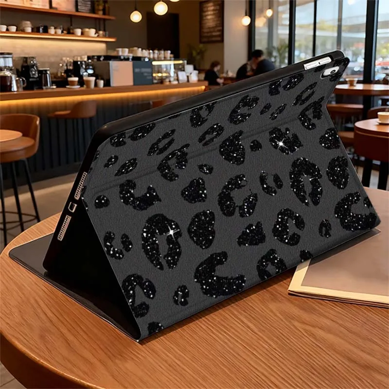 Estampado de leopardo con purpurina artística para Samsung Galaxy Tab S11 S10 S9 S8 S7 S6 A11 A9 A8 A7 10,5 10,4 Lite FE Plus pulgadas funda para tableta - imagen 3