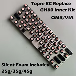 Topre Switch EC teclado capacitivo GH60 PCB Kit interno completamente ensamblado adaptador MX QMK/VIA 61 64 diseño opcional