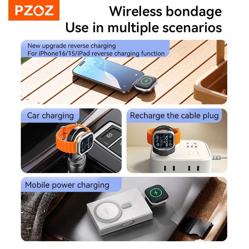 Cargador Magnético USB-C Apple Watch – Inalámbrico Portátil - imagen 5