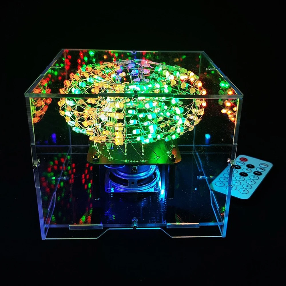 Kit electrónico de altavoz Halo Cube BT, espectro de luz LED colorido, Control remoto por infrarrojos, Kit de práctica de soldadura DIY DC5V