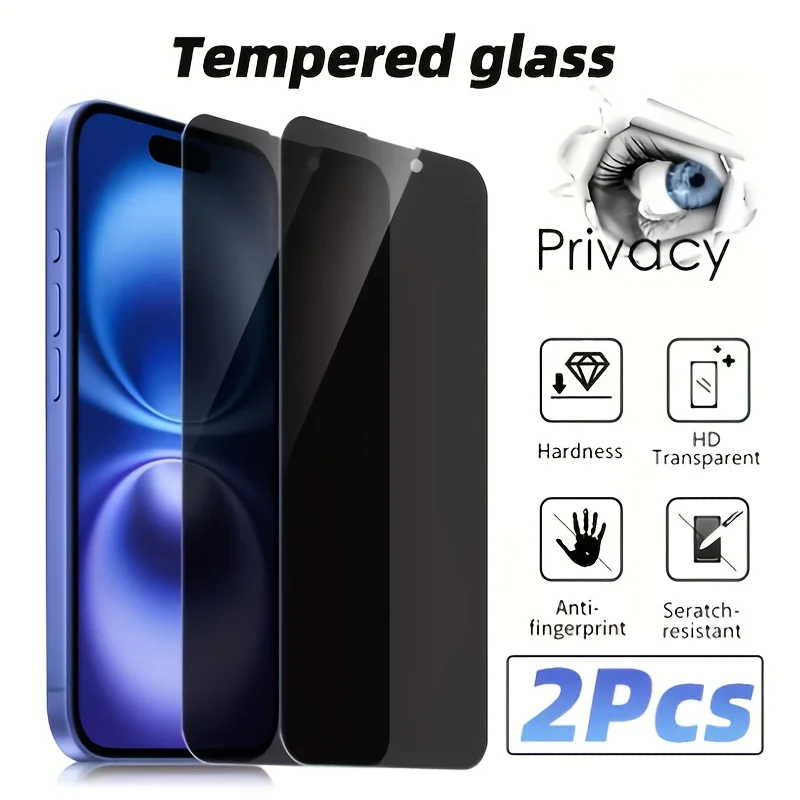 Protector de pantalla de privacidad para iPhone 17 16 15 14 11 Pro Max 13 12 Mini 7 8 Plus X XS XR 14 15 16 Plus Vidrio templado antiespía