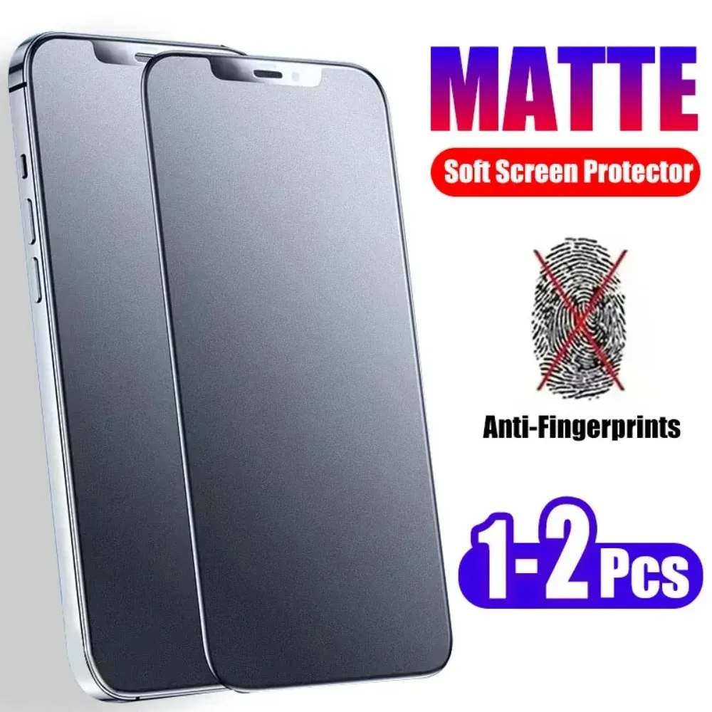 1/2 Uds Protector de pantalla mate para iPhone 15 16 12 14 11 Pro Max Plus Froest película de hidrogel suave para iPhone X XR XS Max 12 13 Mini