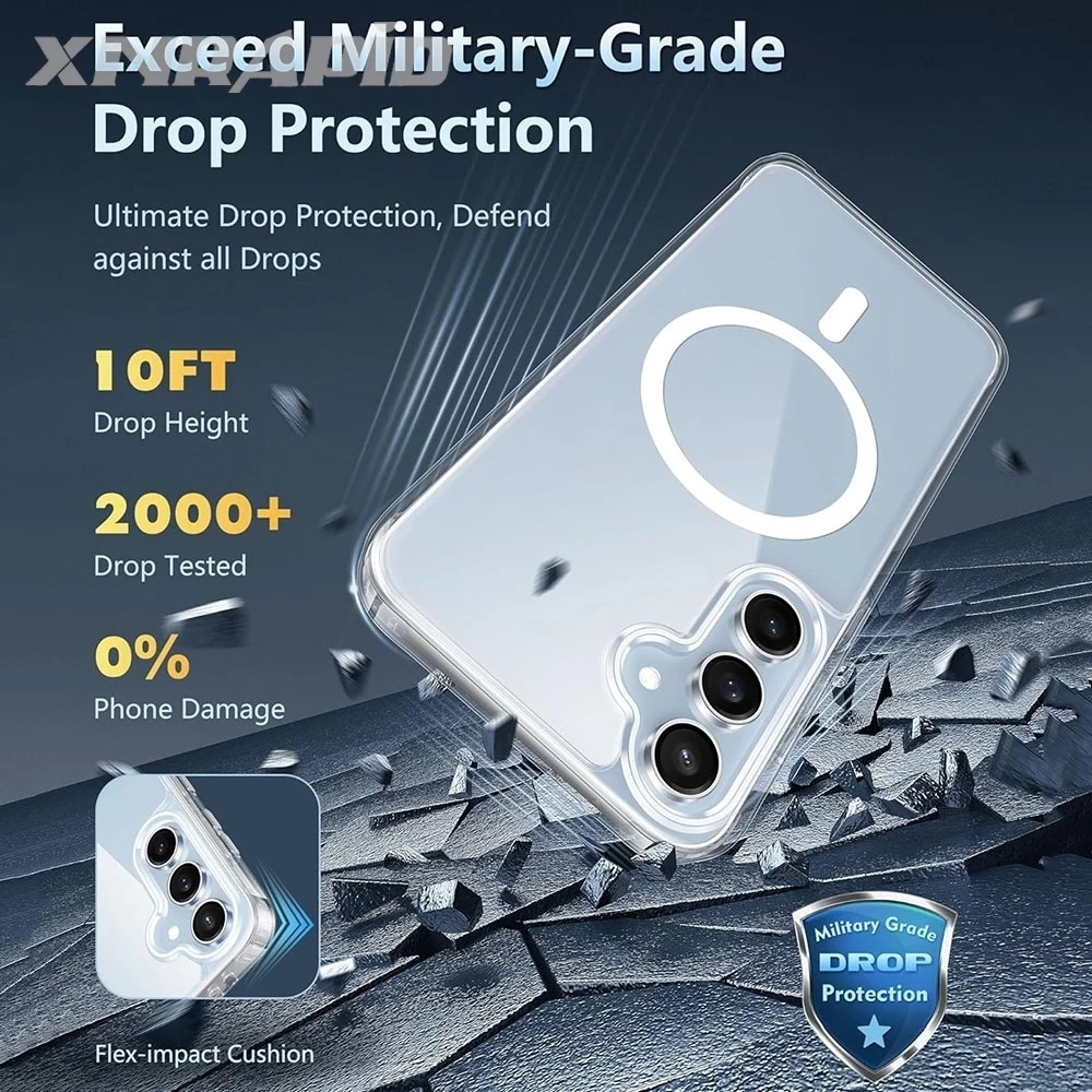 Funda magnética a prueba de golpes TPU + PC para Samsung Galaxy S24 FE S24FE 5G Funda trasera transparente para teléfono - imagen 2