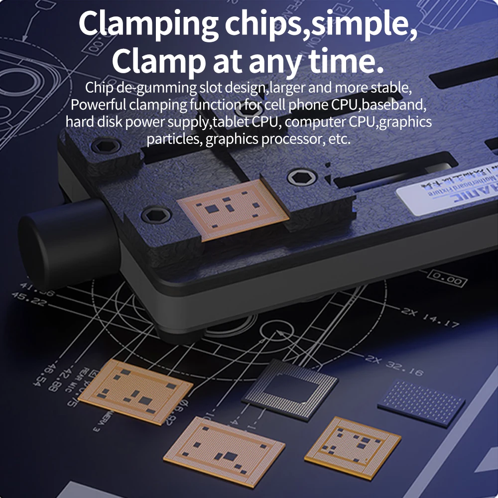 Abrazadera de placa base mecánica ORI AIR de doble eje para teléfono móvil, tableta, placa base, abrazadera de reparación de Chip, herramienta de eliminación de pegamento y estaño - imagen 3