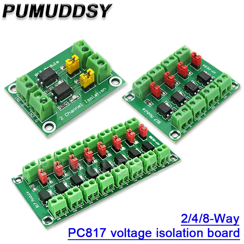 Optoacoplador PC817 módulo Adaptador convertidor de voltaje, placa de aislamiento de 2 vías y 4 canales, controlador fotoeléctrico aislado, 3,6-30V