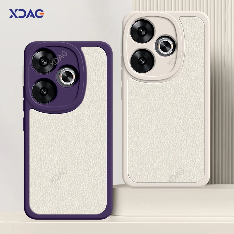 Funda de teléfono cuadrada de piel de cordero para Xiaomi Redmi Turbo 3, Turbo3, 5G, alta calidad, suave, Original, protección de lente, accesorios de cubierta trasera - imagen 2