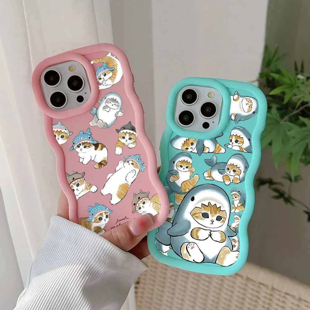 Funda de teléfono de gato m-mofusands Linda para Samsung S24 S23 S22 S21 S20 FE Ultra J7 Pro Prime 5G, Color caramelo, silicona suave, TPU