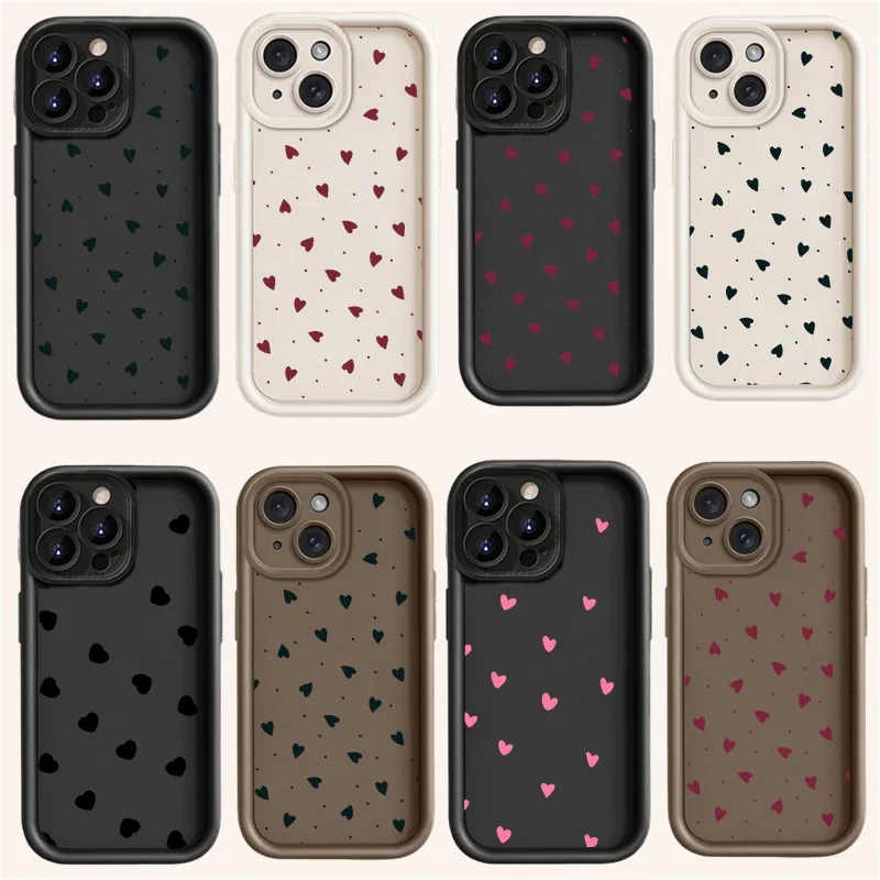 Funda negra con forma de corazón de amor para Motorola Moto E14 G54 5G G34 G24 G14 G85 G32 Edge 40 Neo 50 Fusion Pro G52 E32 Funda de silicona Capa