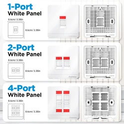 AMPCOM Placa de Pared RJ45 – 1 Puerto Ethernet Wall Plate