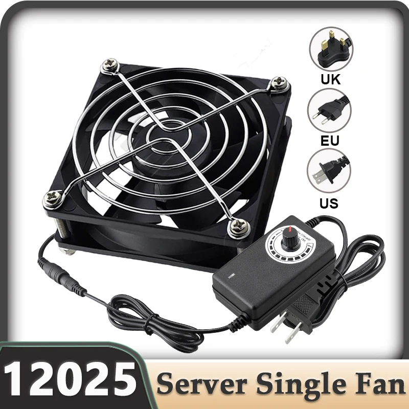 Gdstime 12025 110V 220V ventilador de refrigeración ventilador alimentado por CA con controlador de velocidad para receptor Xbox DVR Playstation componente ventilador - imagen 2