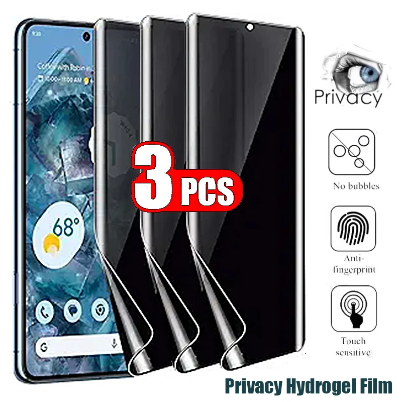 3 uds Anti espía privacidad hidrogel para Google Pixel 9 9a 10 Pro XL para 9Pro 10Pro Protector de pantalla Flim