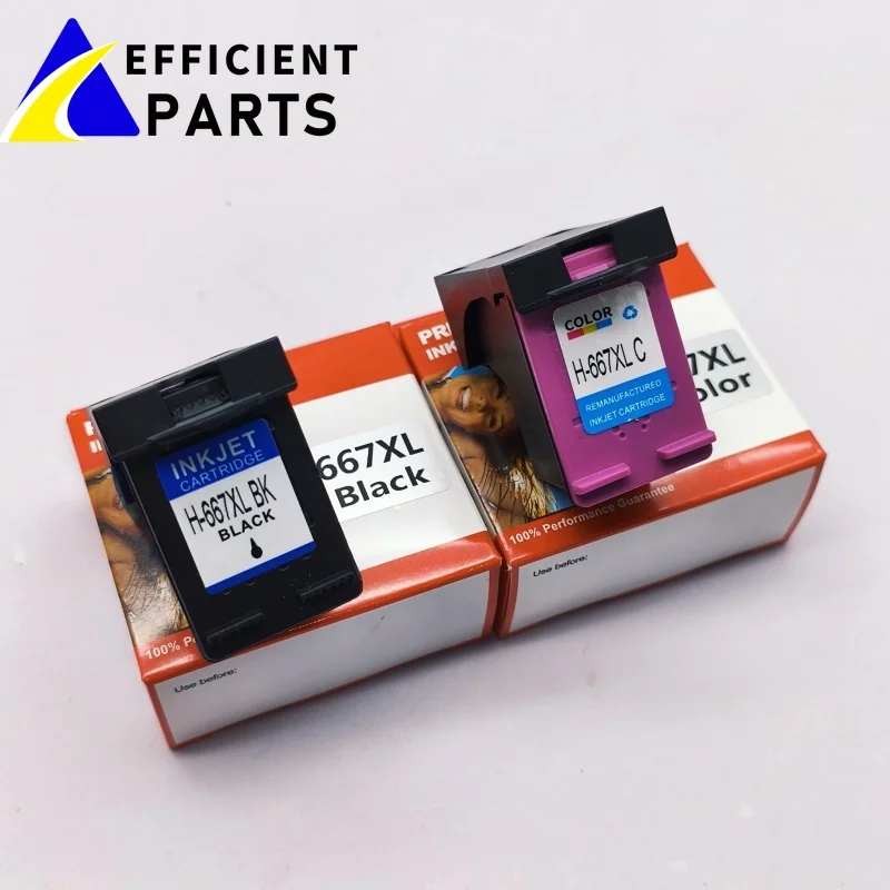 Cartuchos de tinta 667XL para impresora HP 667 Deskjet 1275 2374 2375 2376 2775 2776 6475